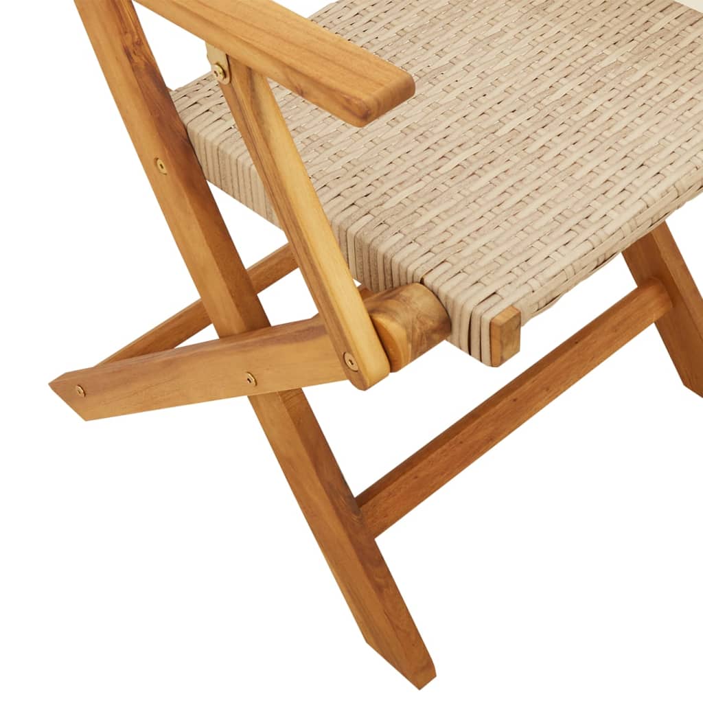 3-delige Bistroset poly rattan en massief hout beige is nu te koop bij PeponiXL, paradijselijk wonen!