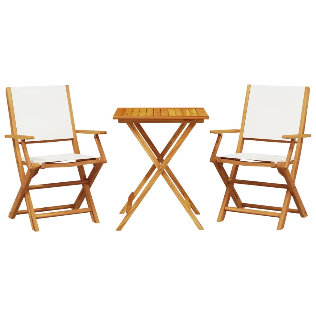 3-delige Bistroset stof en massief hout crèmewit is nu te koop bij PeponiXL, paradijselijk wonen!