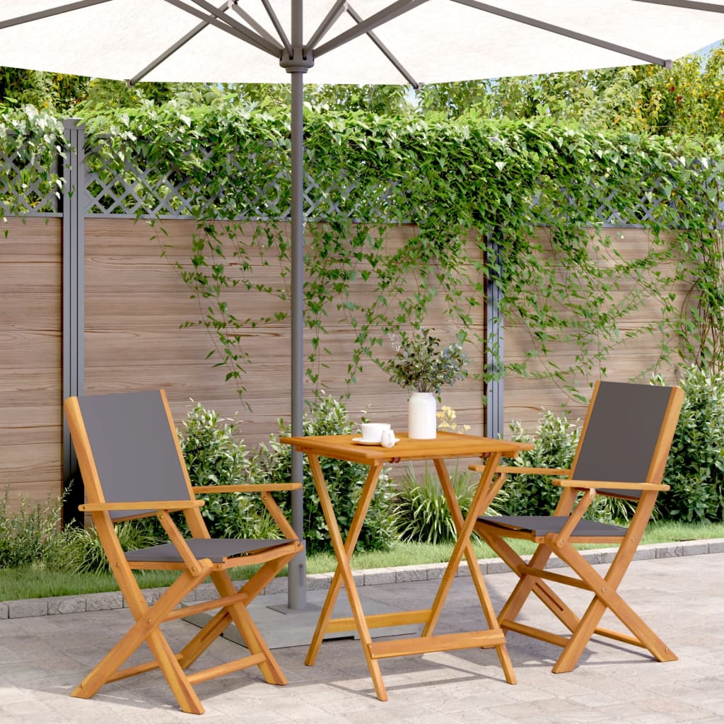 3-delige Bistroset stof en massief hout antracietkleurig is nu te koop bij PeponiXL, paradijselijk wonen!