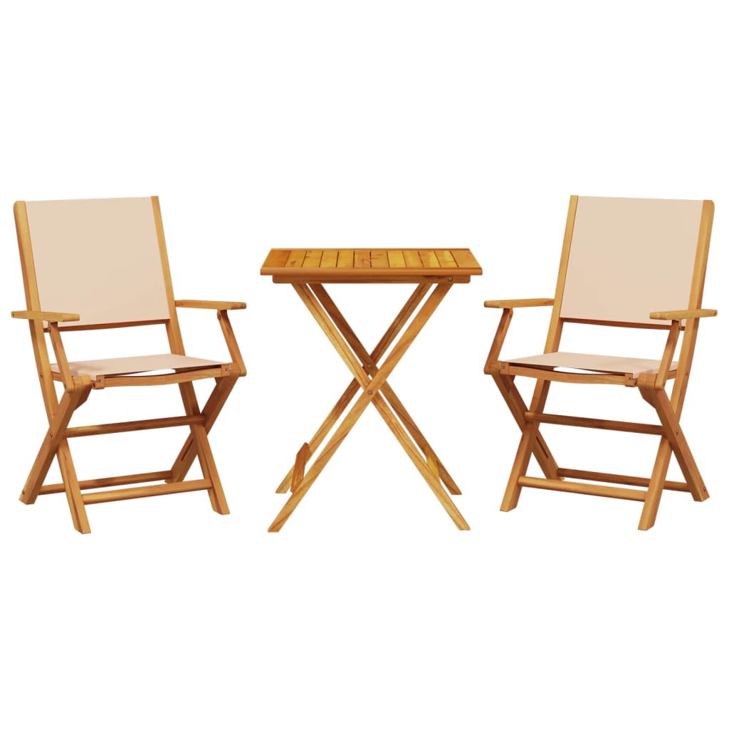 3-delige Bistroset stof en massief hout beige is nu te koop bij PeponiXL, paradijselijk wonen!