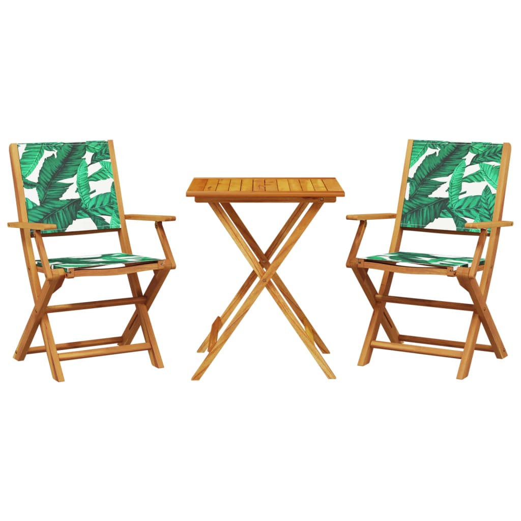 3-delige Bistroset bladpatroon stof en massief hout is nu te koop bij PeponiXL, paradijselijk wonen!
