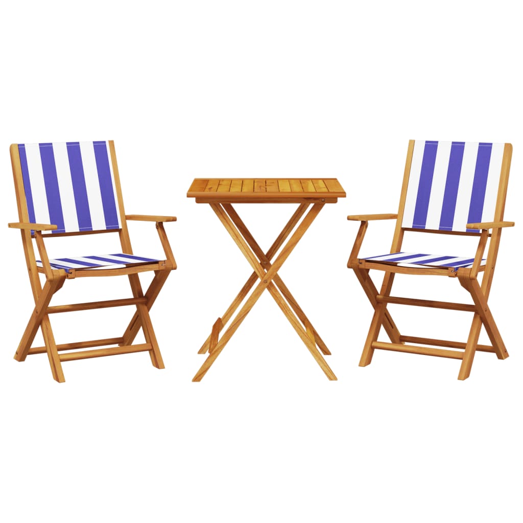 3-delige Bistroset stof en massief hout blauw en wit is nu te koop bij PeponiXL, paradijselijk wonen!