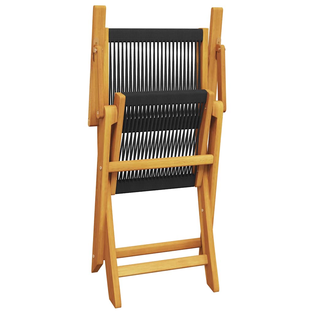 5-delige Tuinset polypropeen en massief hout zwart is nu te koop bij PeponiXL, paradijselijk wonen!