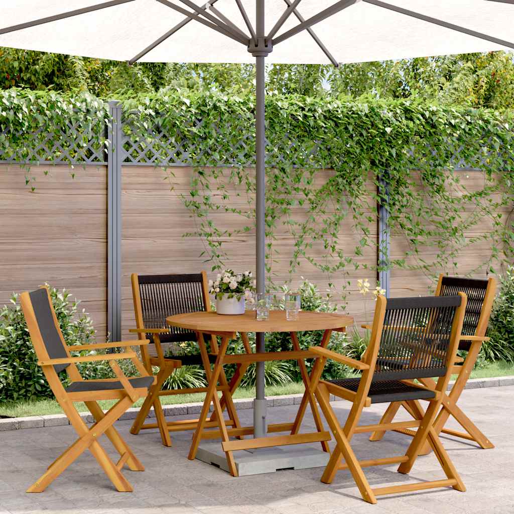 5-delige Tuinset polypropeen en massief hout zwart is nu te koop bij PeponiXL, paradijselijk wonen!