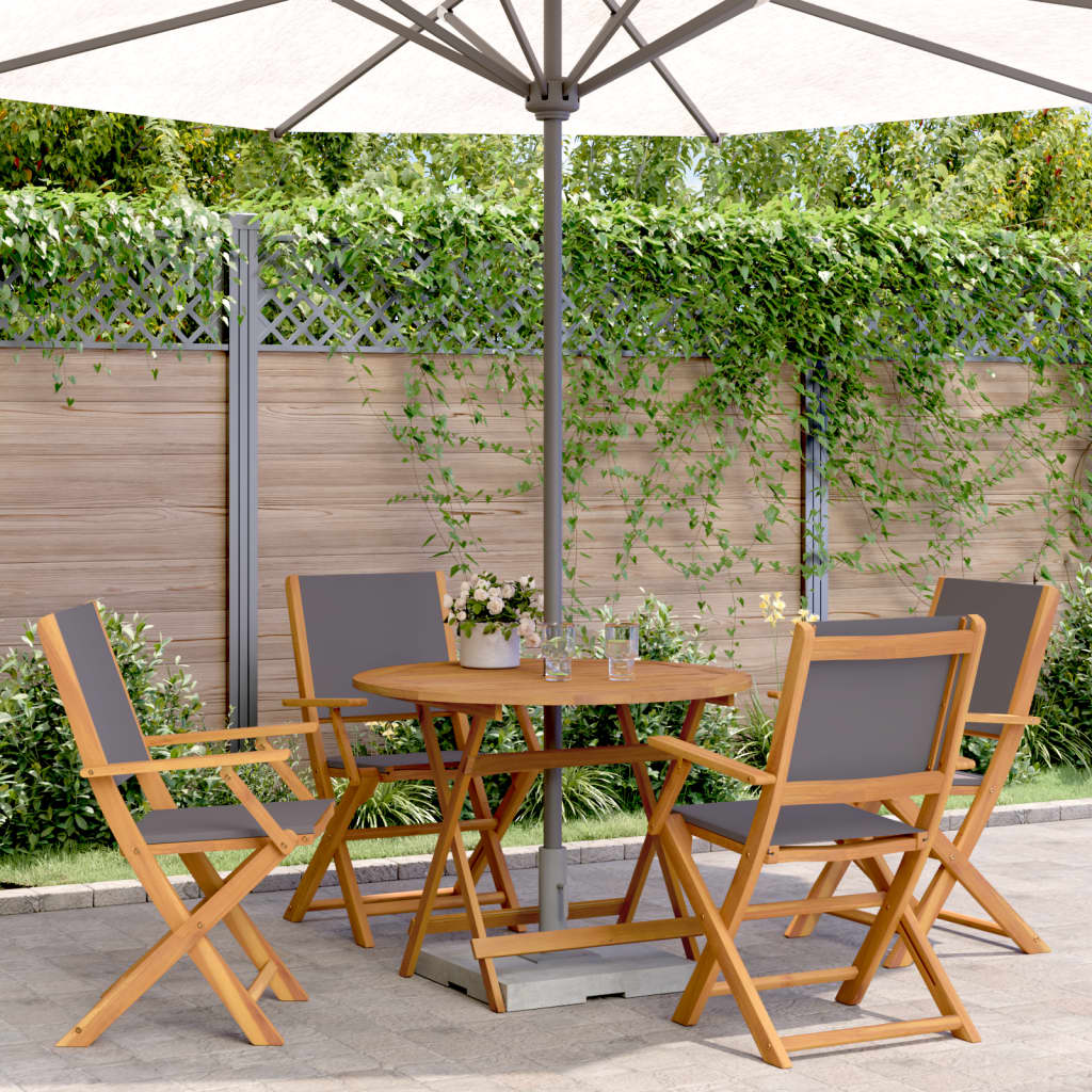 5-delige Tuinset massief hout en stof antracietkleurig is nu te koop bij PeponiXL, paradijselijk wonen!