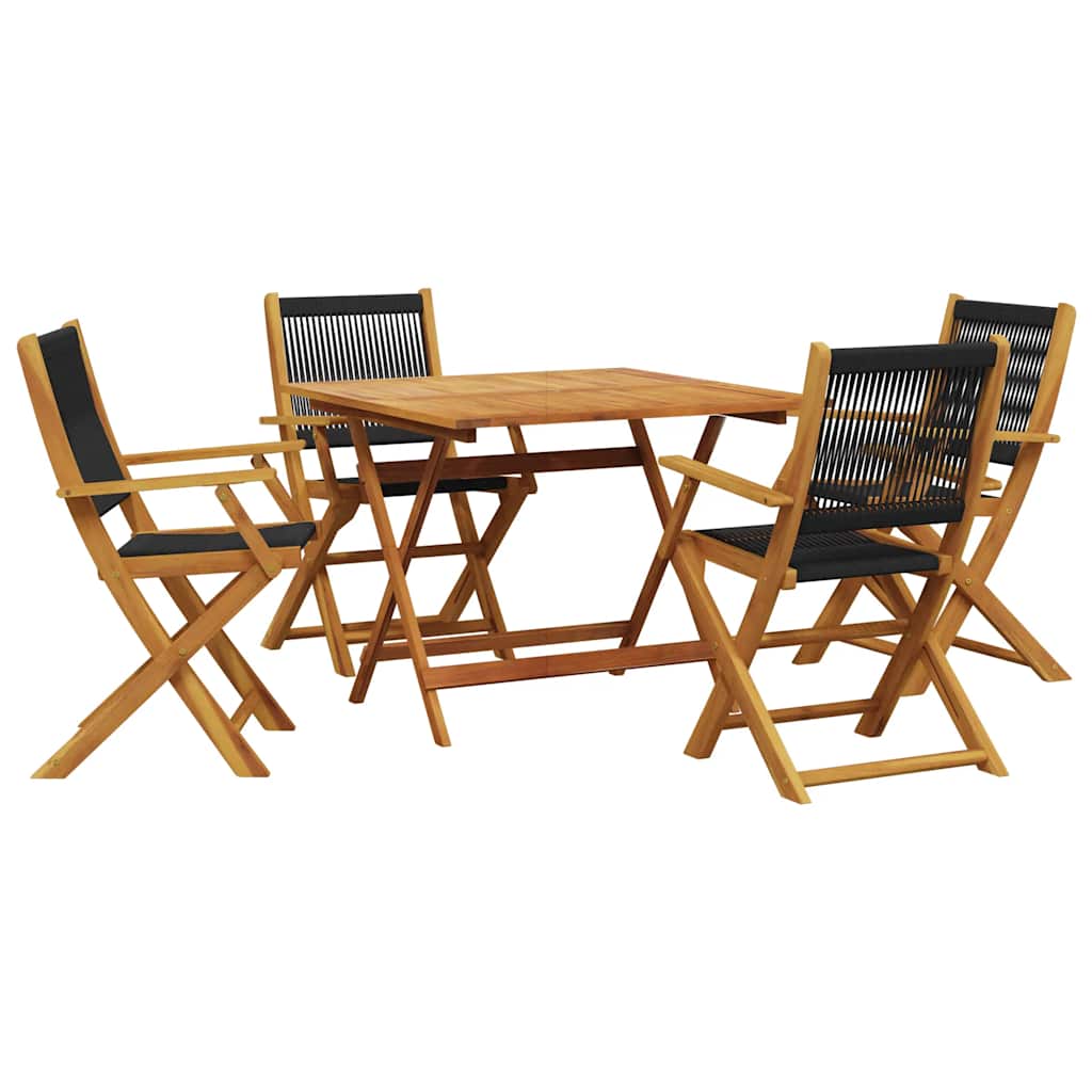 5-delige Tuinset polypropeen en massief hout zwart is nu te koop bij PeponiXL, paradijselijk wonen!