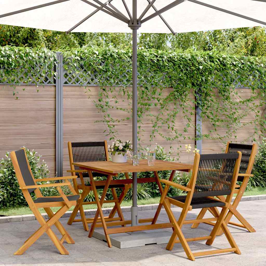 5-delige Tuinset polypropeen en massief hout zwart is nu te koop bij PeponiXL, paradijselijk wonen!