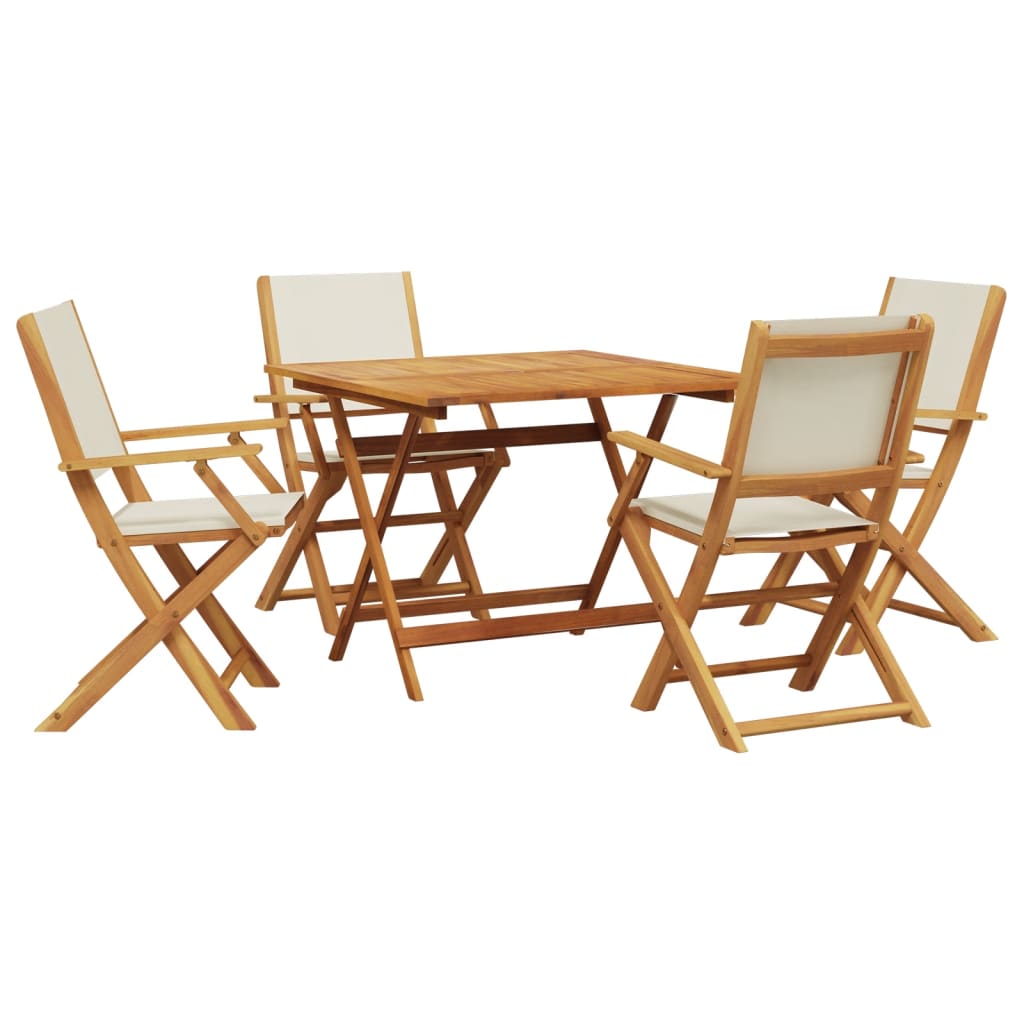 5-delige Tuinset massief hout en stof crèmewit is nu te koop bij PeponiXL, paradijselijk wonen!