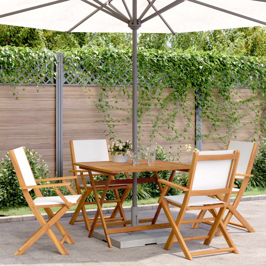 5-delige Tuinset massief hout en stof crèmewit is nu te koop bij PeponiXL, paradijselijk wonen!