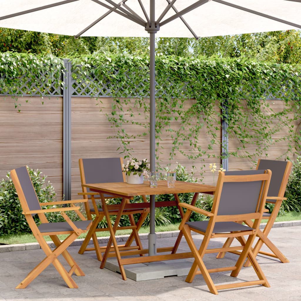 5-delige Tuinset massief hout en stof antracietkleurig is nu te koop bij PeponiXL, paradijselijk wonen!