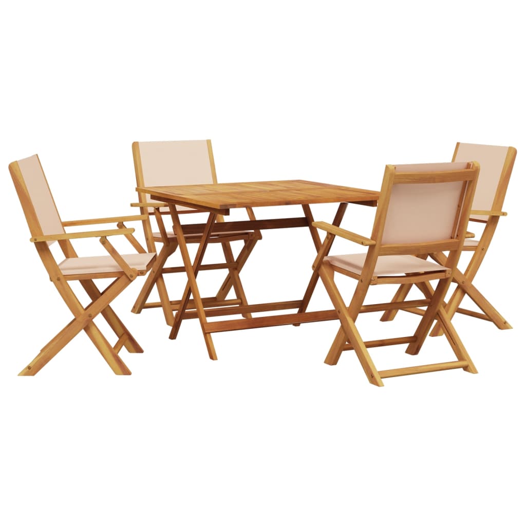 5-delige Tuinset massief hout en stof beige is nu te koop bij PeponiXL, paradijselijk wonen!