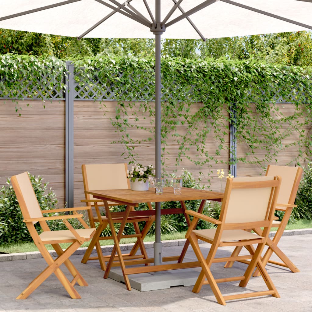 5-delige Tuinset massief hout en stof beige is nu te koop bij PeponiXL, paradijselijk wonen!