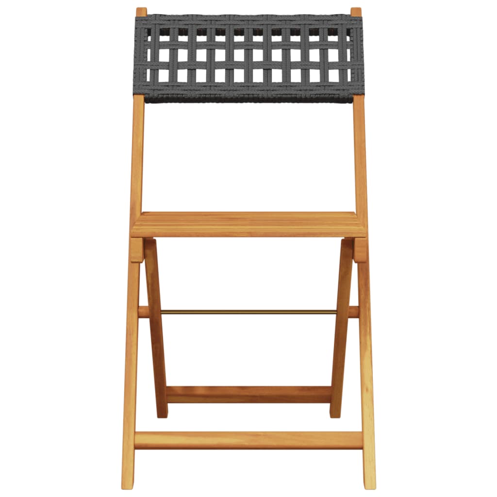3-delige Bistroset poly rattan en massief hout zwart is nu te koop bij PeponiXL, paradijselijk wonen!
