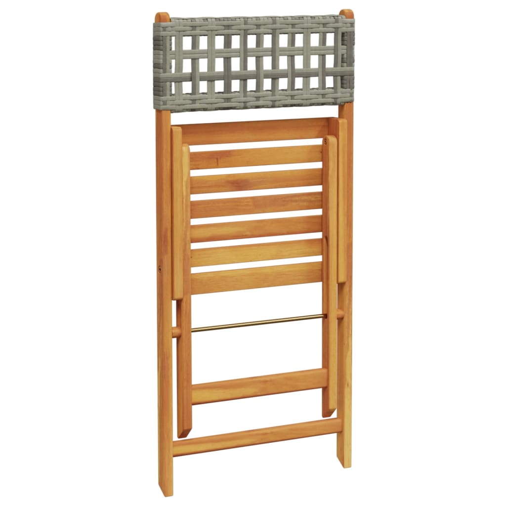 3-delige Bistroset poly rattan en massief hout grijs is nu te koop bij PeponiXL, paradijselijk wonen!