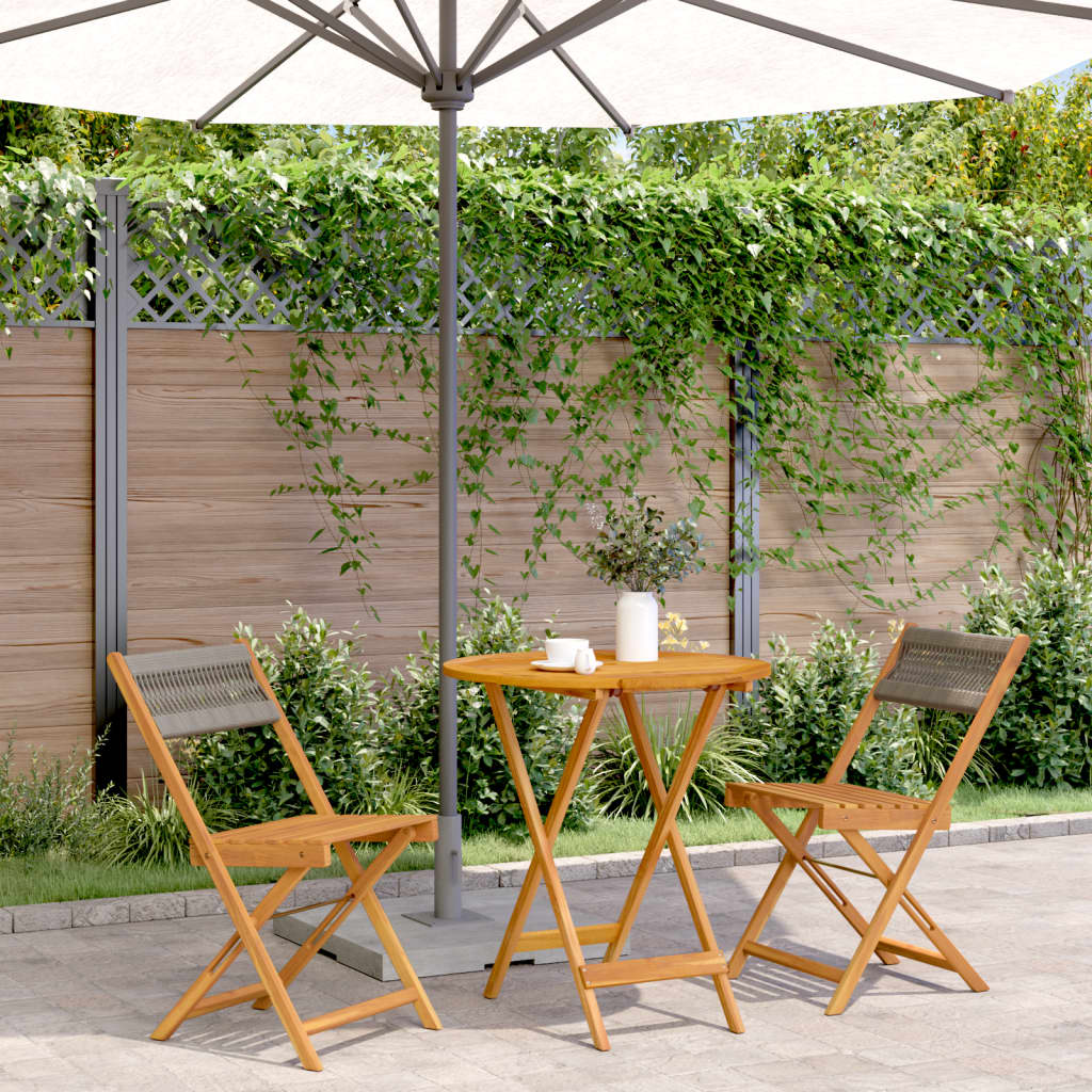 3-delige Bistroset polypropeen en massief hout grijs is nu te koop bij PeponiXL, paradijselijk wonen!