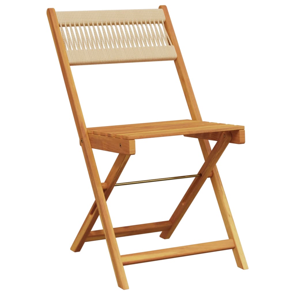 3-delige Bistroset polypropeen en massief hout beige is nu te koop bij PeponiXL, paradijselijk wonen!