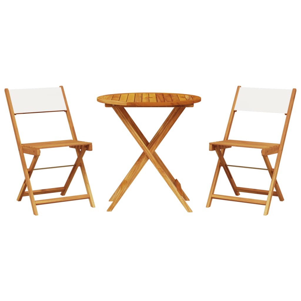 3-delige Bistroset stof en massief hout crèmewit is nu te koop bij PeponiXL, paradijselijk wonen!