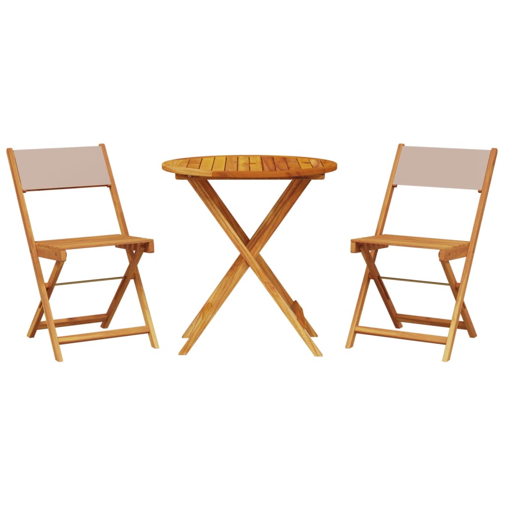 3-delige Bistroset stof en massief hout taupe is nu te koop bij PeponiXL, paradijselijk wonen!