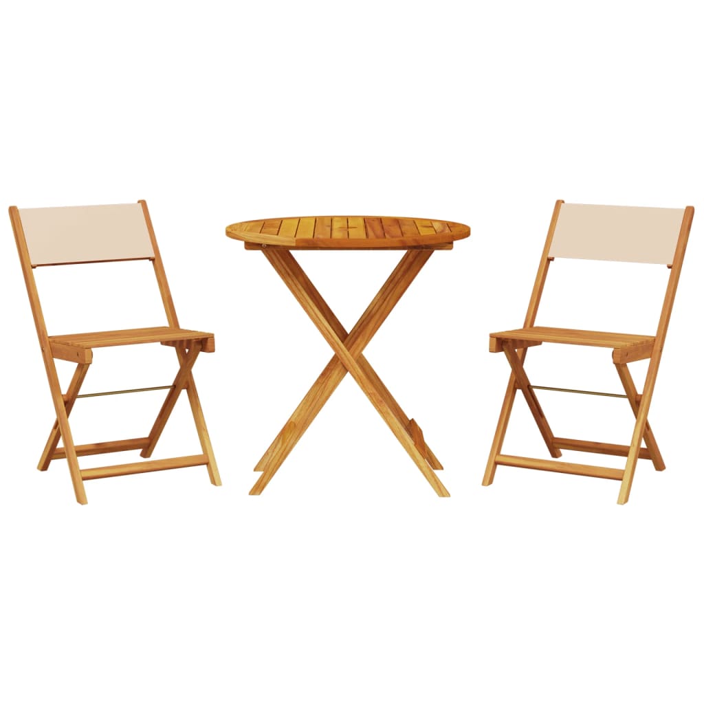 3-delige Bistroset stof en massief hout beige is nu te koop bij PeponiXL, paradijselijk wonen!