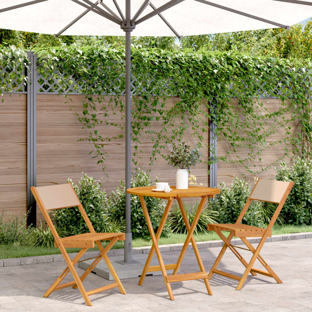 3-delige Bistroset stof en massief hout beige is nu te koop bij PeponiXL, paradijselijk wonen!