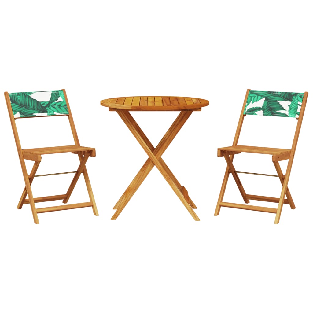 3-delige Bistroset bladpatroon stof en massief hout is nu te koop bij PeponiXL, paradijselijk wonen!