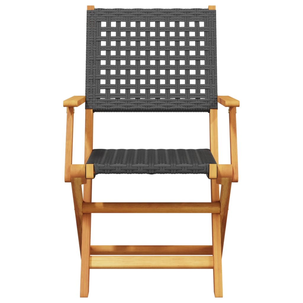 3-delige Bistroset poly rattan en massief hout zwart is nu te koop bij PeponiXL, paradijselijk wonen!
