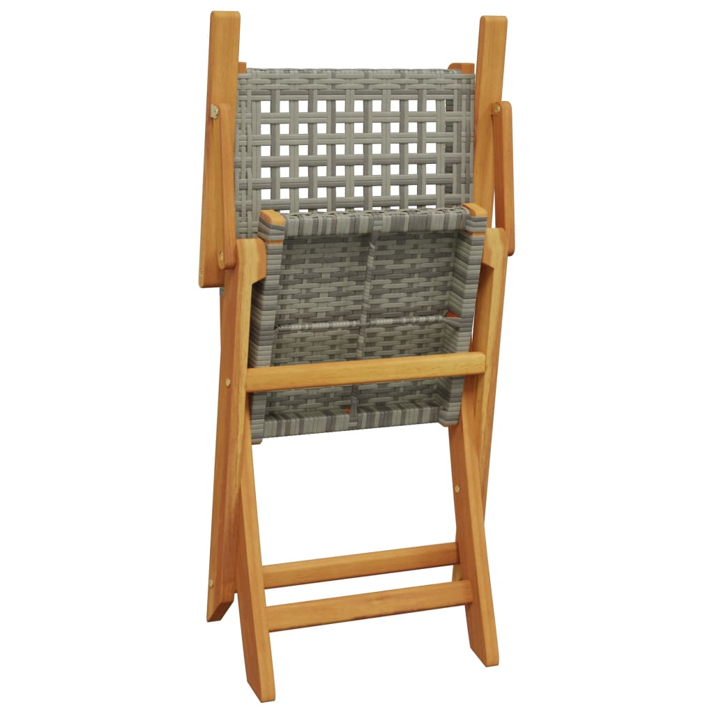 3-delige Bistroset poly rattan en massief hout grijs is nu te koop bij PeponiXL, paradijselijk wonen!