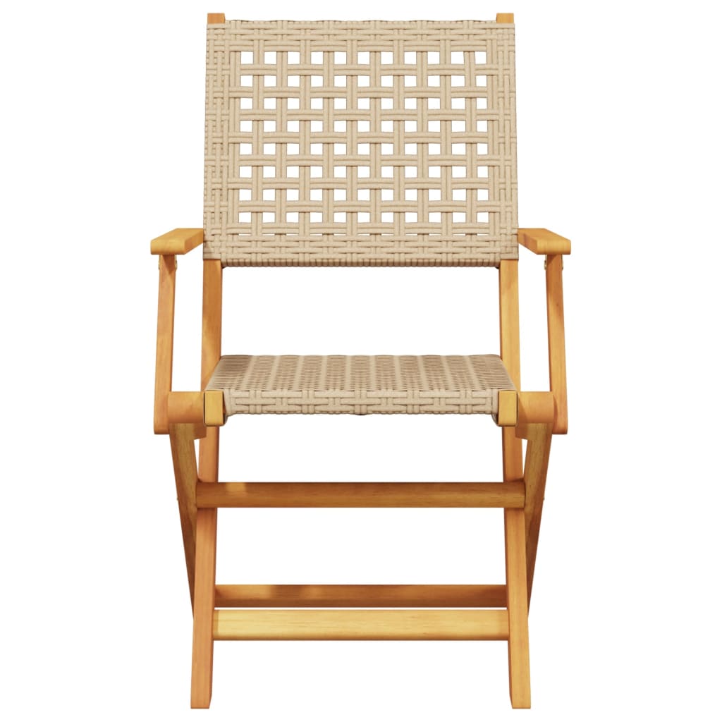 3-delige Bistroset poly rattan en massief hout beige is nu te koop bij PeponiXL, paradijselijk wonen!