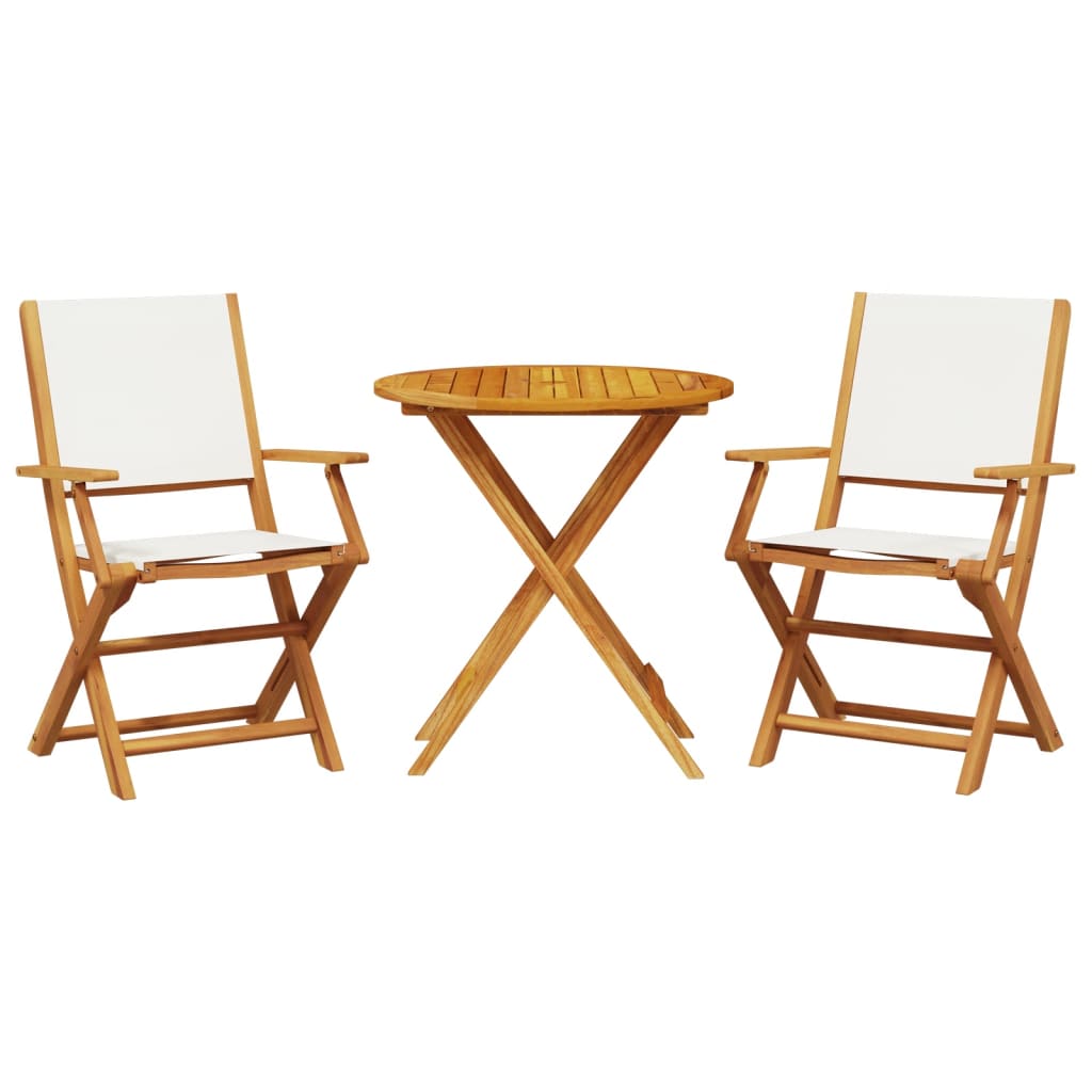 3-delige Bistroset stof en massief hout crèmewit is nu te koop bij PeponiXL, paradijselijk wonen!