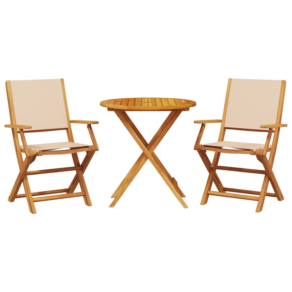 3-delige Bistroset stof en massief hout beige is nu te koop bij PeponiXL, paradijselijk wonen!