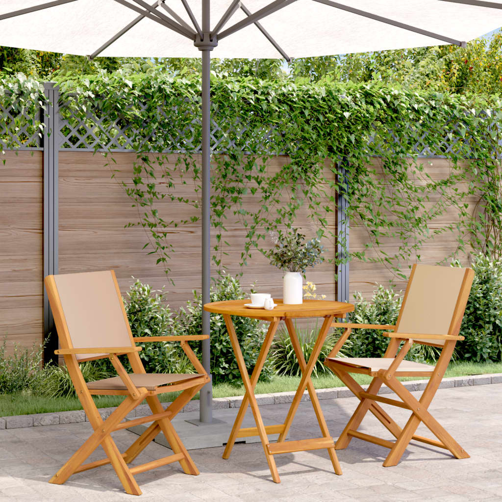 3-delige Bistroset stof en massief hout beige is nu te koop bij PeponiXL, paradijselijk wonen!