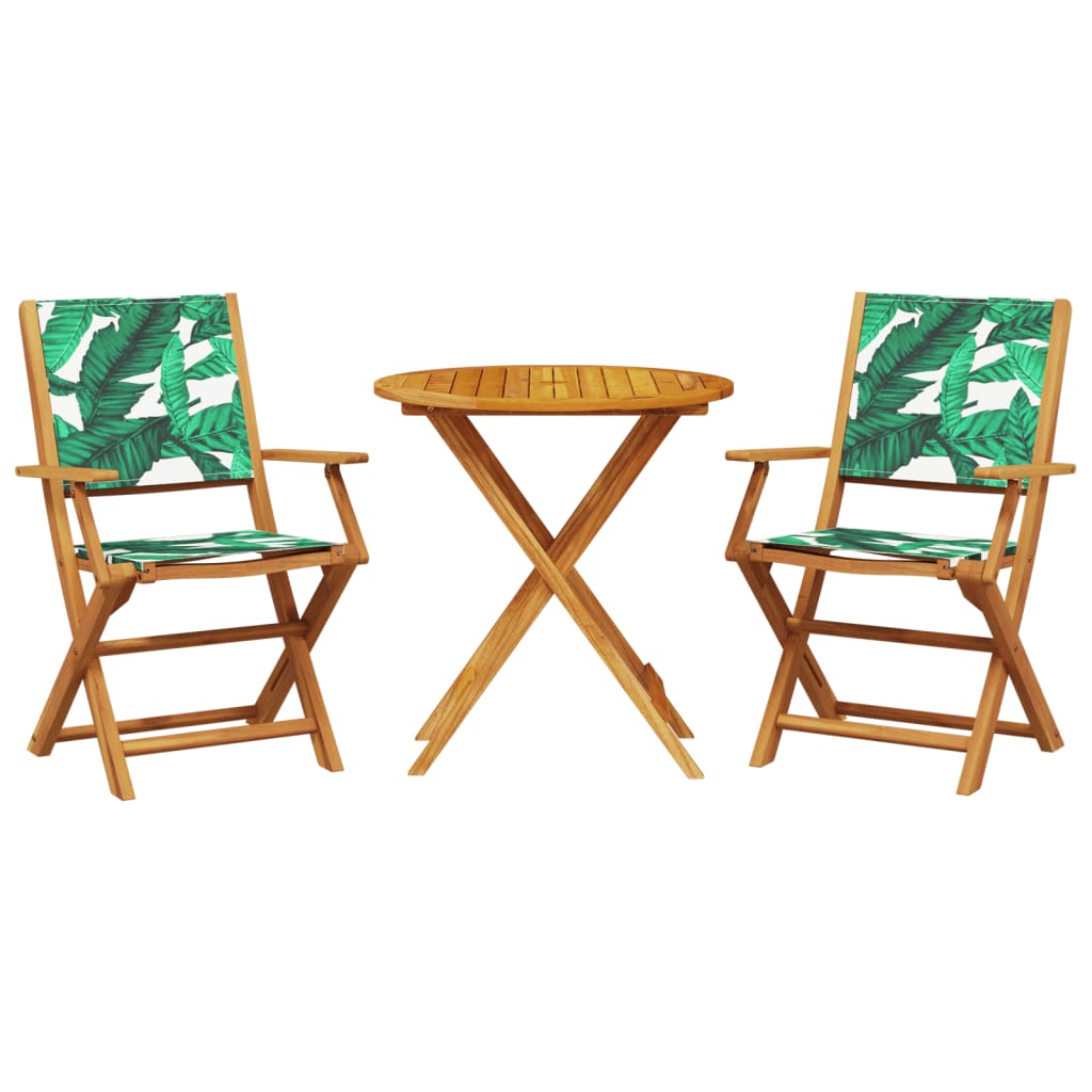 3-delige Bistroset bladpatroon stof en massief hout is nu te koop bij PeponiXL, paradijselijk wonen!