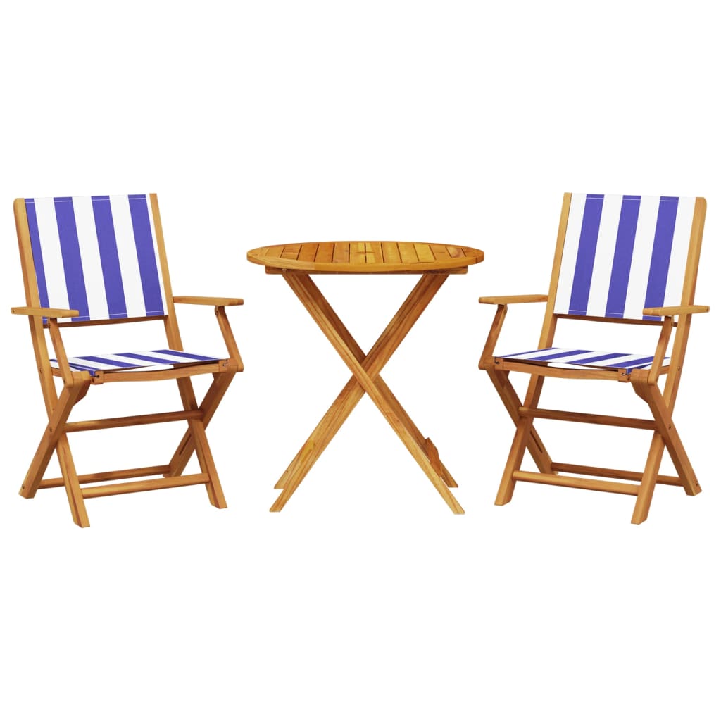 3-delige Bistroset stof en massief hout blauw en wit is nu te koop bij PeponiXL, paradijselijk wonen!