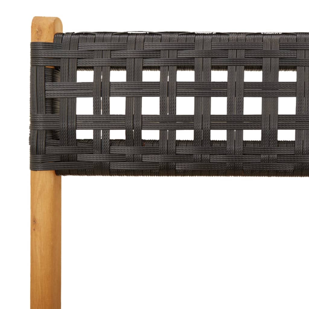 3-delige Bistroset poly rattan en massief hout zwart is nu te koop bij PeponiXL, paradijselijk wonen!