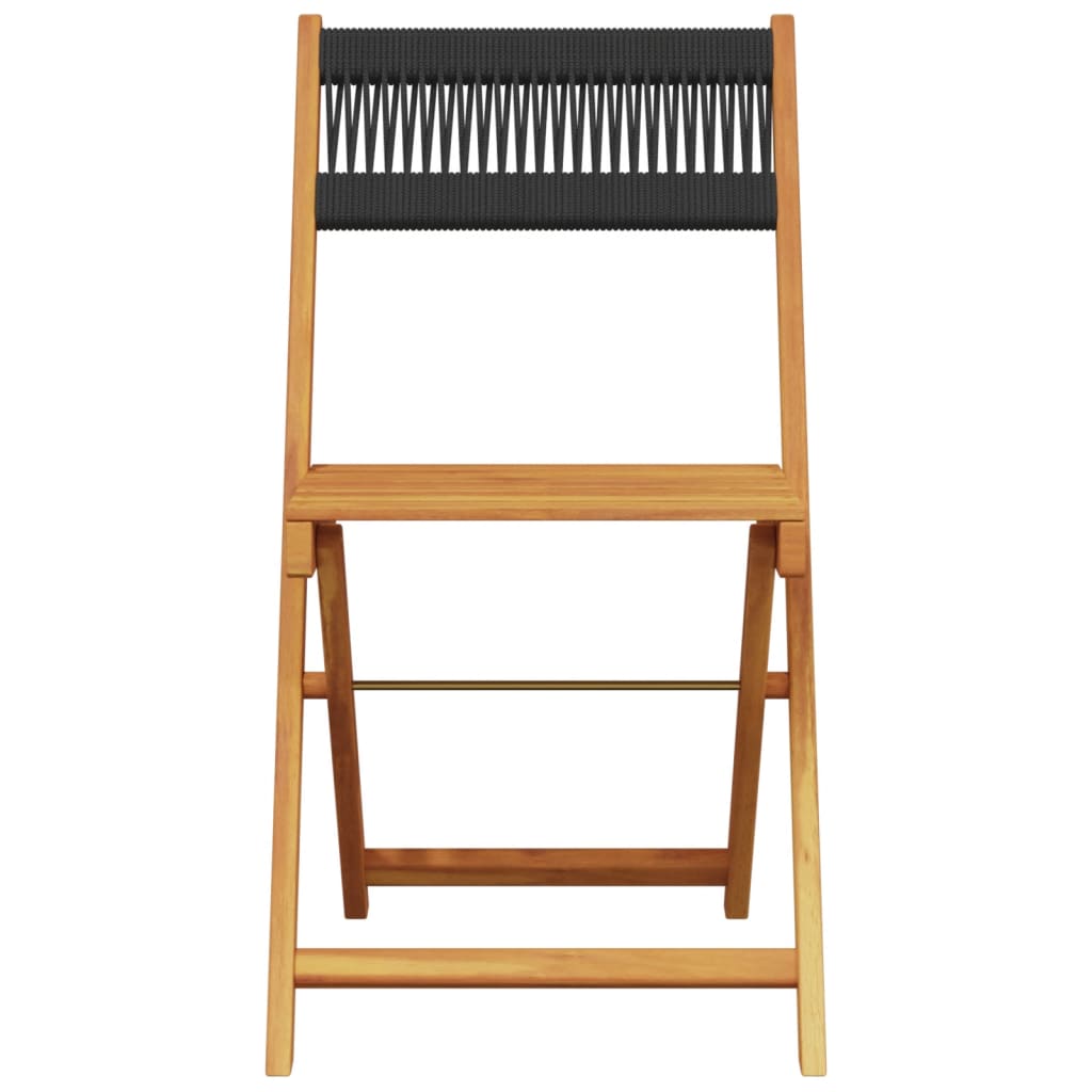3-delige Bistroset polypropeen en massief hout zwart is nu te koop bij PeponiXL, paradijselijk wonen!