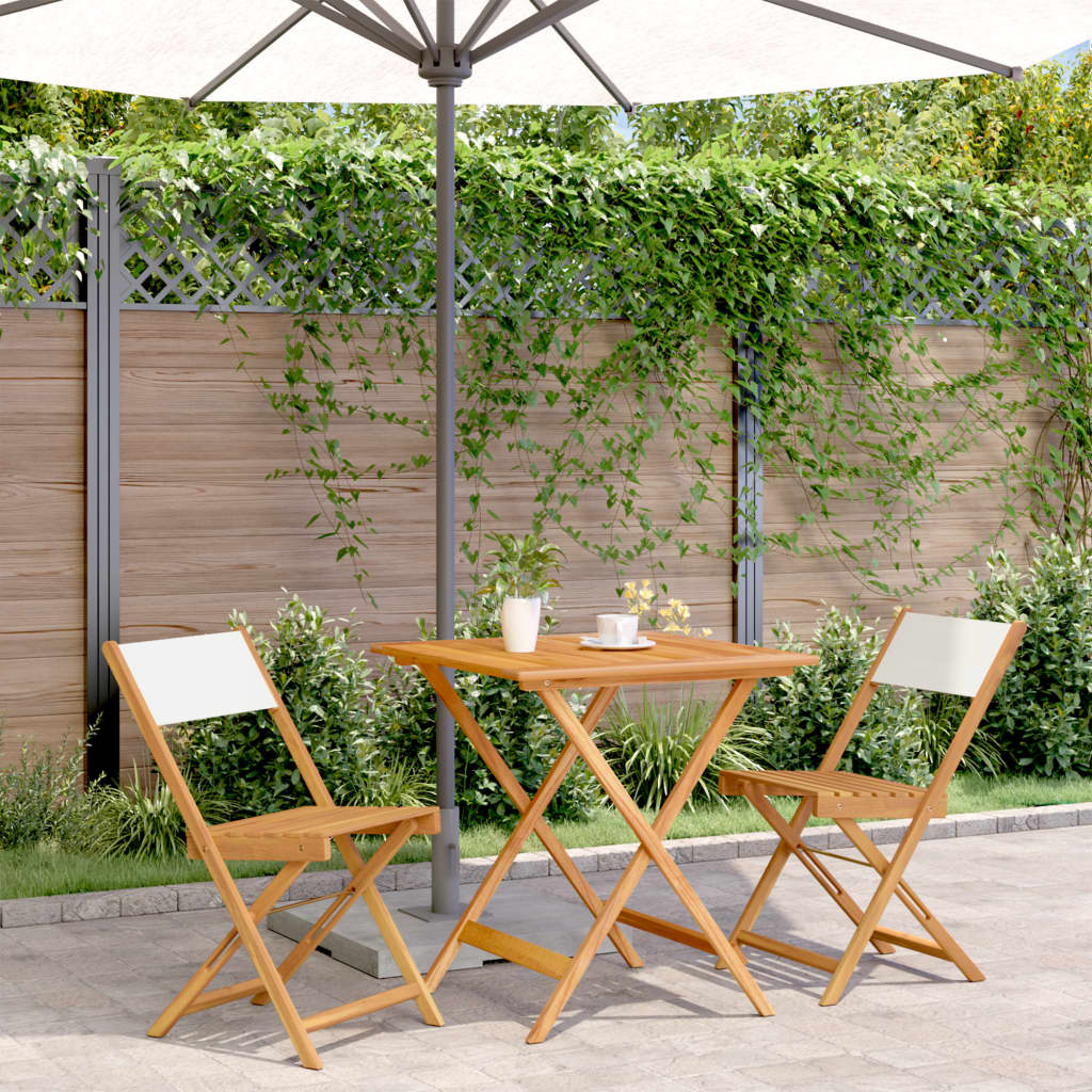 3-delige Bistroset stof en massief hout crèmewit is nu te koop bij PeponiXL, paradijselijk wonen!