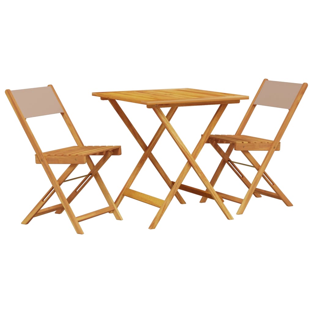3-delige Bistroset stof en massief hout taupe is nu te koop bij PeponiXL, paradijselijk wonen!