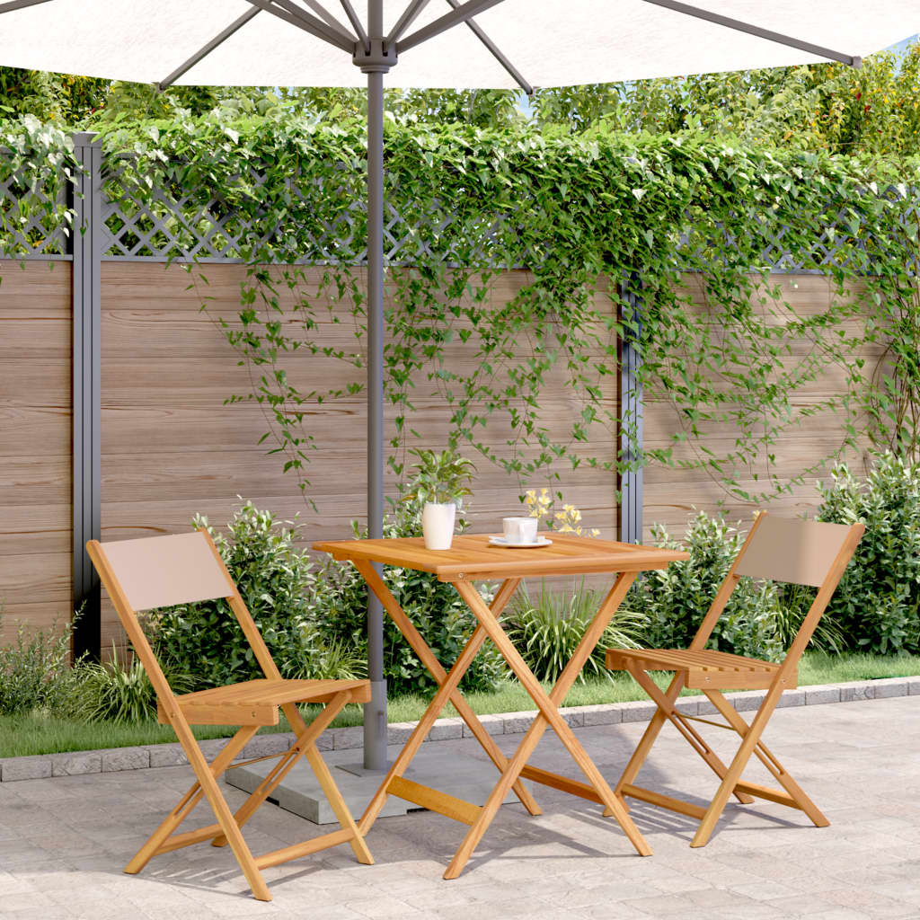 3-delige Bistroset stof en massief hout taupe is nu te koop bij PeponiXL, paradijselijk wonen!