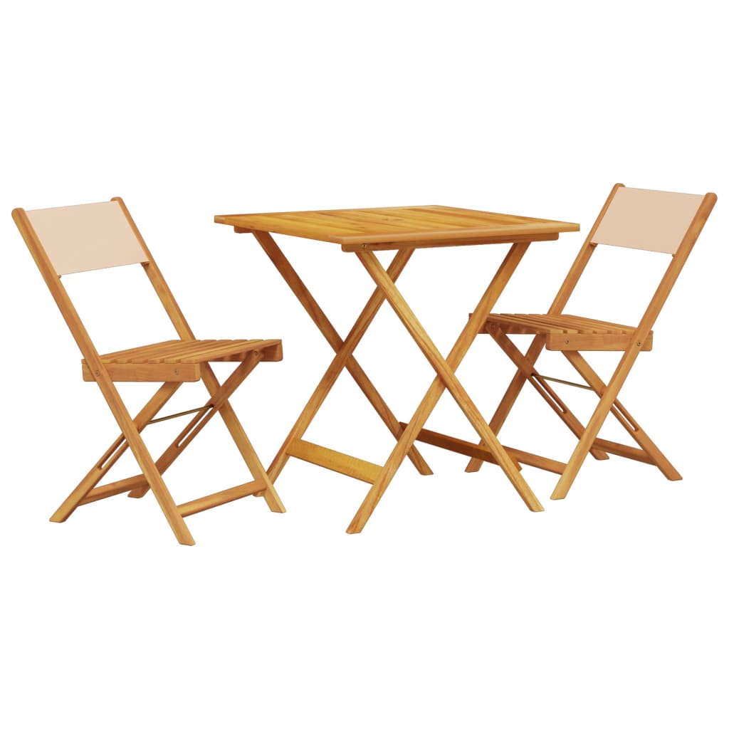 3-delige Bistroset stof en massief hout beige is nu te koop bij PeponiXL, paradijselijk wonen!