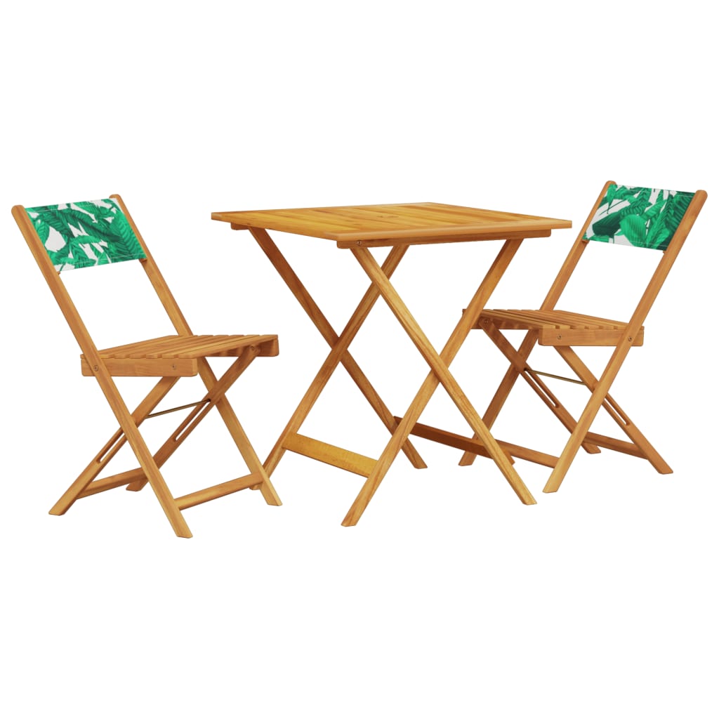 3-delige Bistroset bladpatroon stof en massief hout is nu te koop bij PeponiXL, paradijselijk wonen!