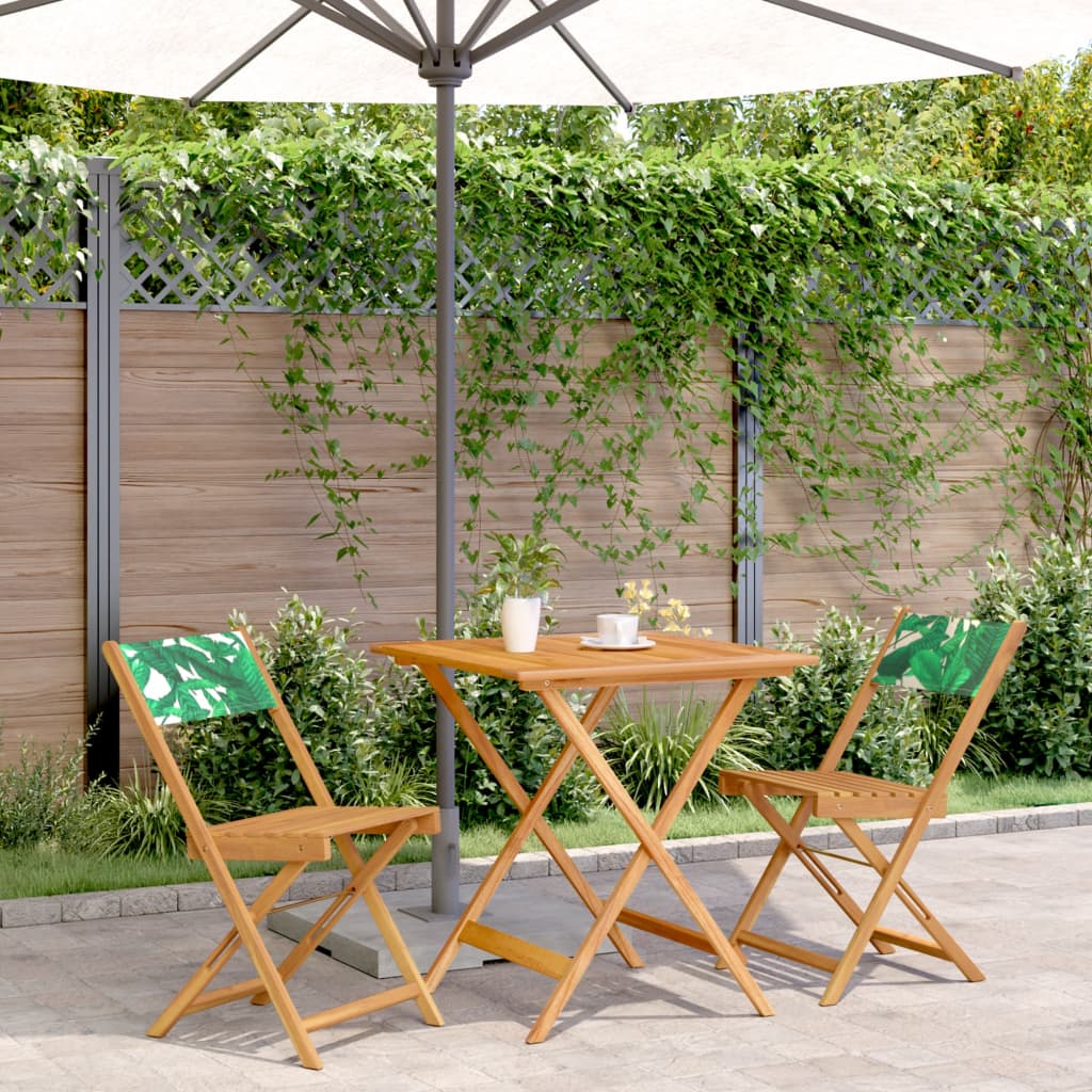 3-delige Bistroset bladpatroon stof en massief hout is nu te koop bij PeponiXL, paradijselijk wonen!