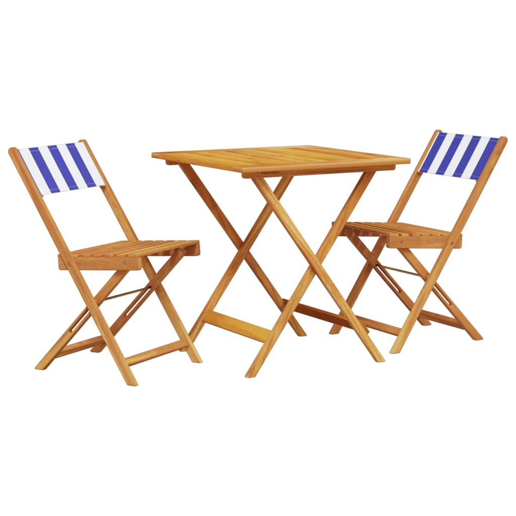3-delige Bistroset stof en massief hout blauw en wit is nu te koop bij PeponiXL, paradijselijk wonen!
