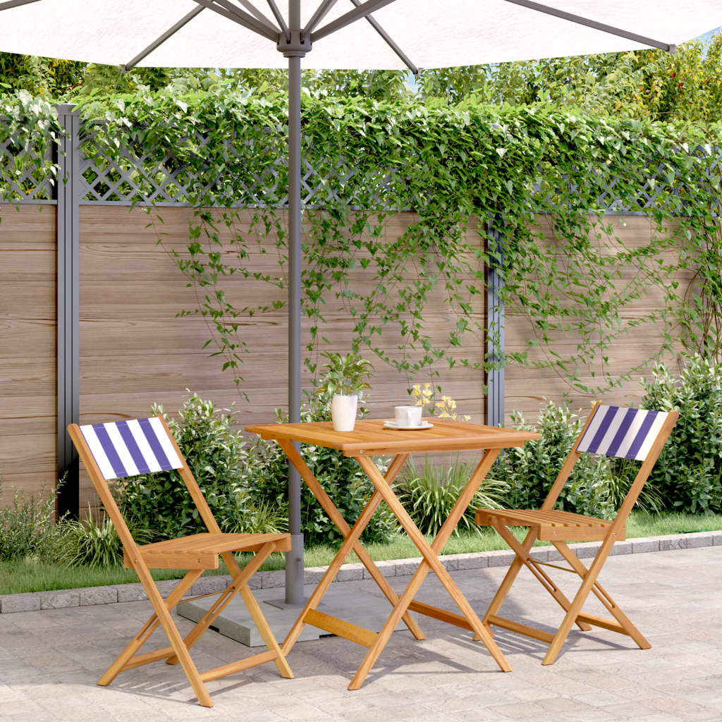 3-delige Bistroset stof en massief hout blauw en wit is nu te koop bij PeponiXL, paradijselijk wonen!