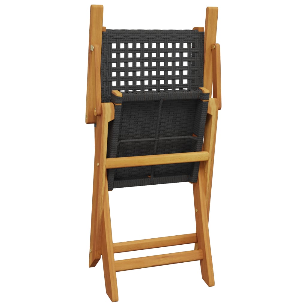 3-delige Bistroset poly rattan en massief hout zwart is nu te koop bij PeponiXL, paradijselijk wonen!