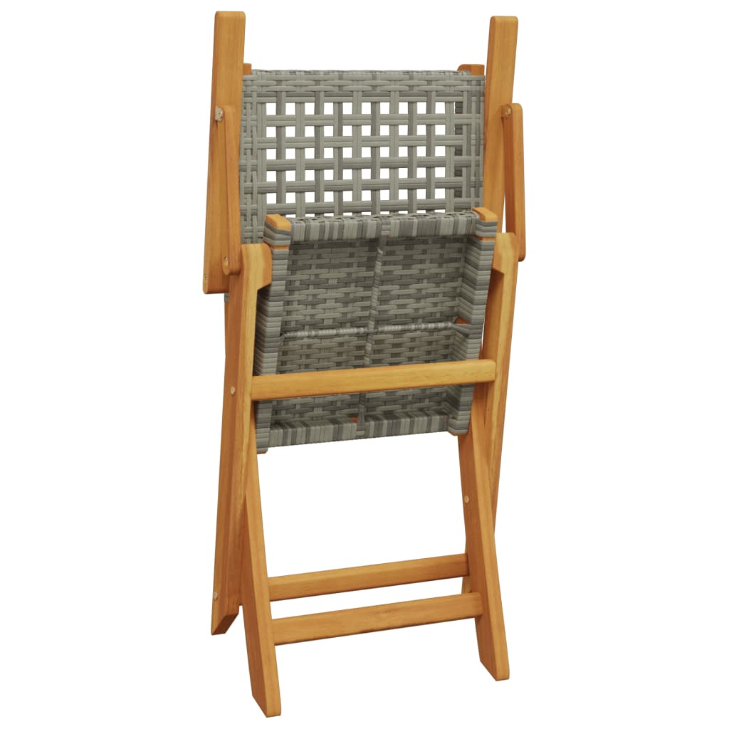3-delige Bistroset poly rattan en massief hout grijs is nu te koop bij PeponiXL, paradijselijk wonen!
