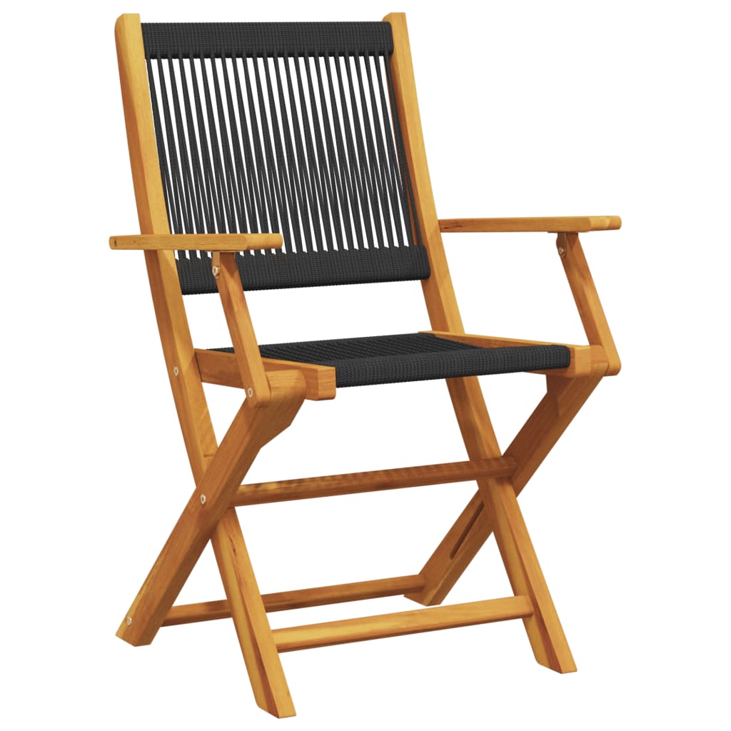 3-delige Bistroset polypropeen en massief hout zwart is nu te koop bij PeponiXL, paradijselijk wonen!