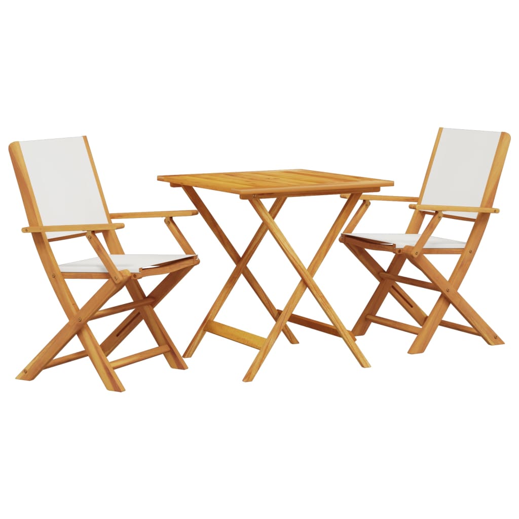 3-delige Bistroset stof en massief hout crèmewit is nu te koop bij PeponiXL, paradijselijk wonen!