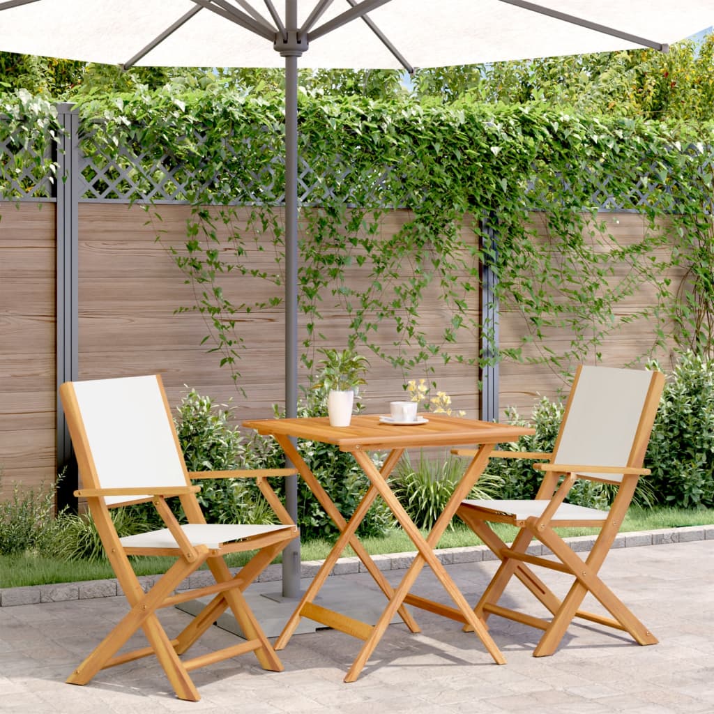 3-delige Bistroset stof en massief hout crèmewit is nu te koop bij PeponiXL, paradijselijk wonen!