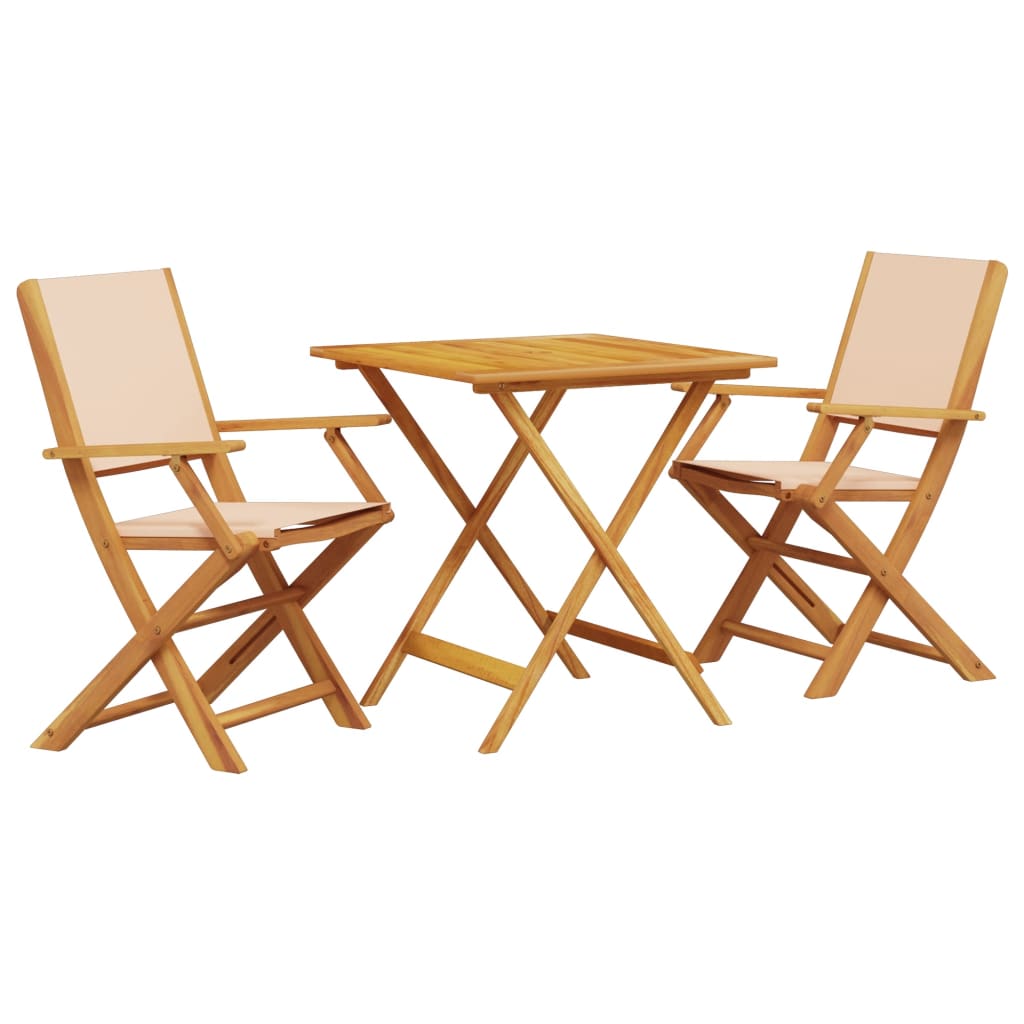 3-delige Bistroset stof en massief hout beige is nu te koop bij PeponiXL, paradijselijk wonen!
