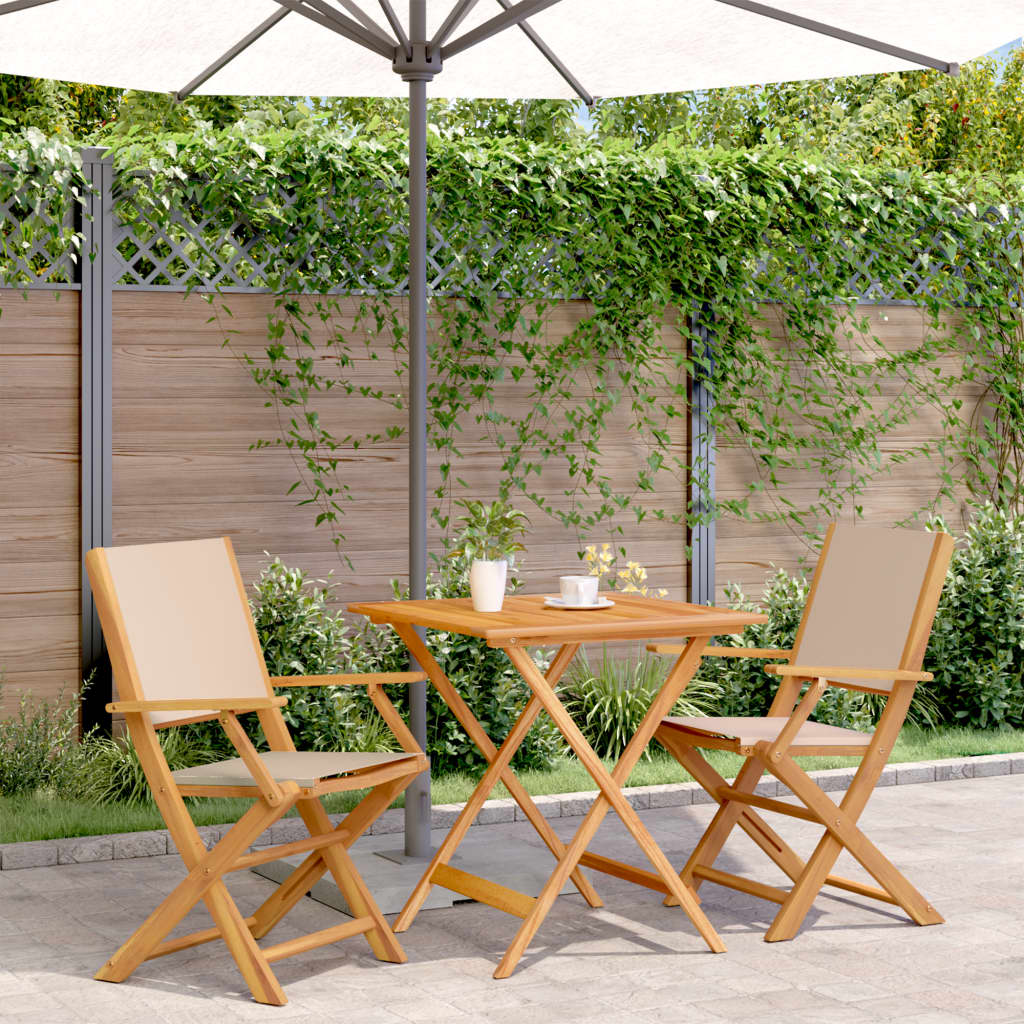 3-delige Bistroset stof en massief hout beige is nu te koop bij PeponiXL, paradijselijk wonen!